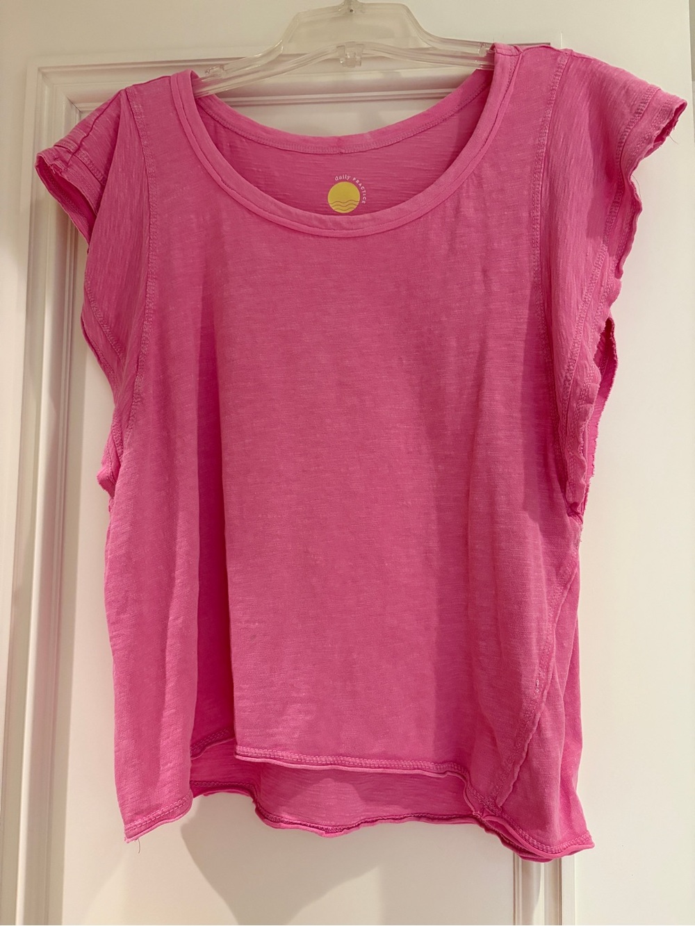 Women’s Daily Practice by Anthropologie Pink Cap Sleeve Tee